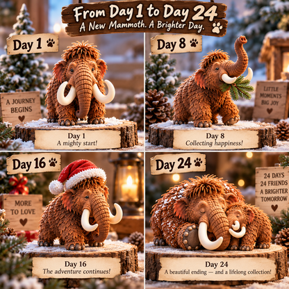 🦣24 Days of Mammoth – 24 Unique Woolly Mammoth Collectible Figures | Christmas Countdown Gift