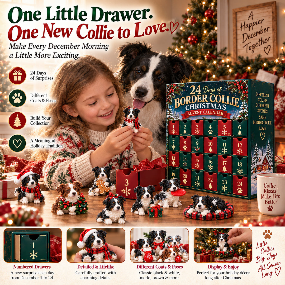 🐾 Ready for 24 Days of Border Collie Magic?! 🎄 2026 Advent Calendar – 24 Unique Paws & Personalities!