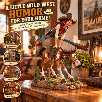 🤠 Who Said Cowboys Can't Fly?! 🐴 Funny Cowboy Leapfrog Figurine – One Wild Ride, Endless Laughs!