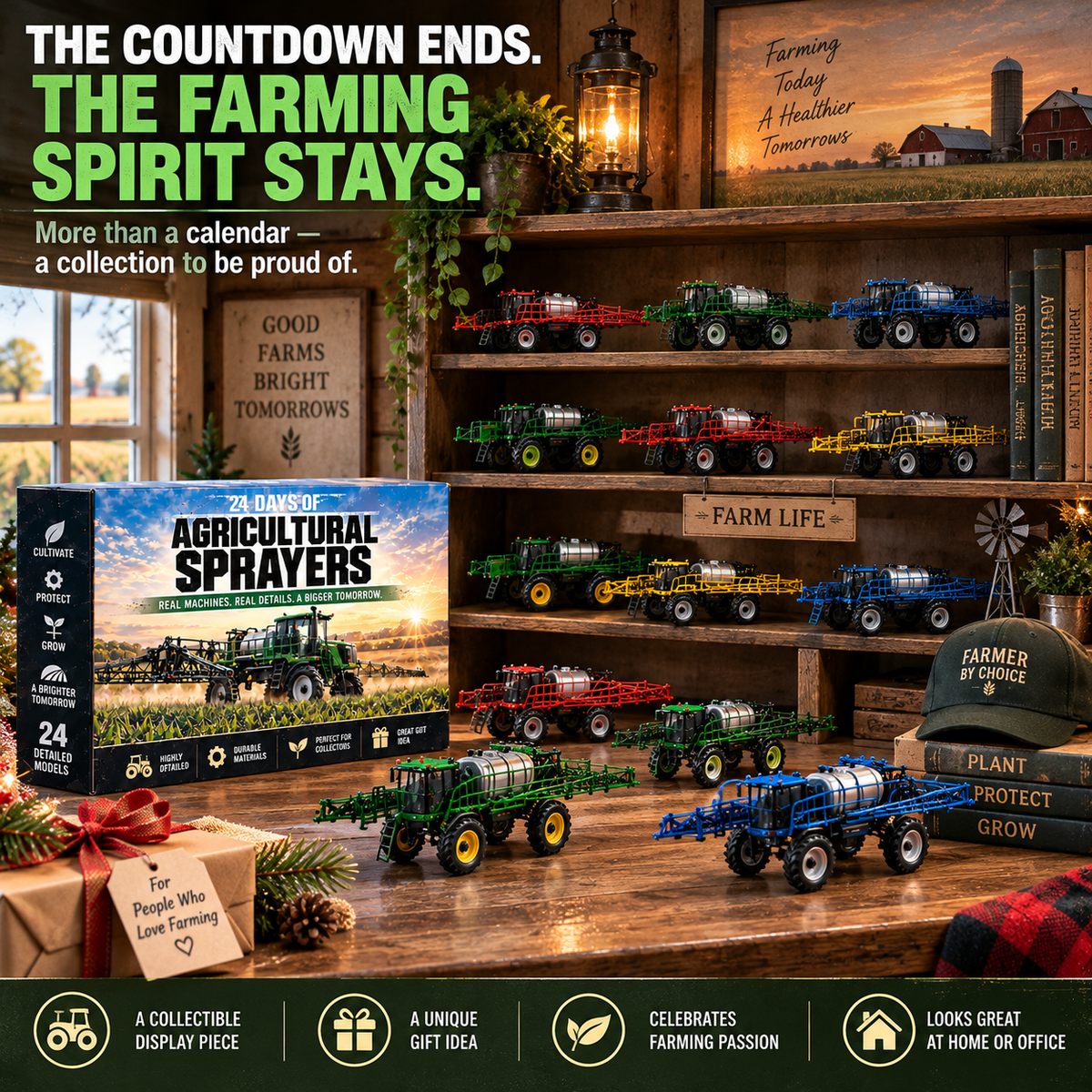 🚜24 Days of Agricultural Sprayers Advent Calendar – 24 Unique Self-Propelled Farm Sprayer Miniatures