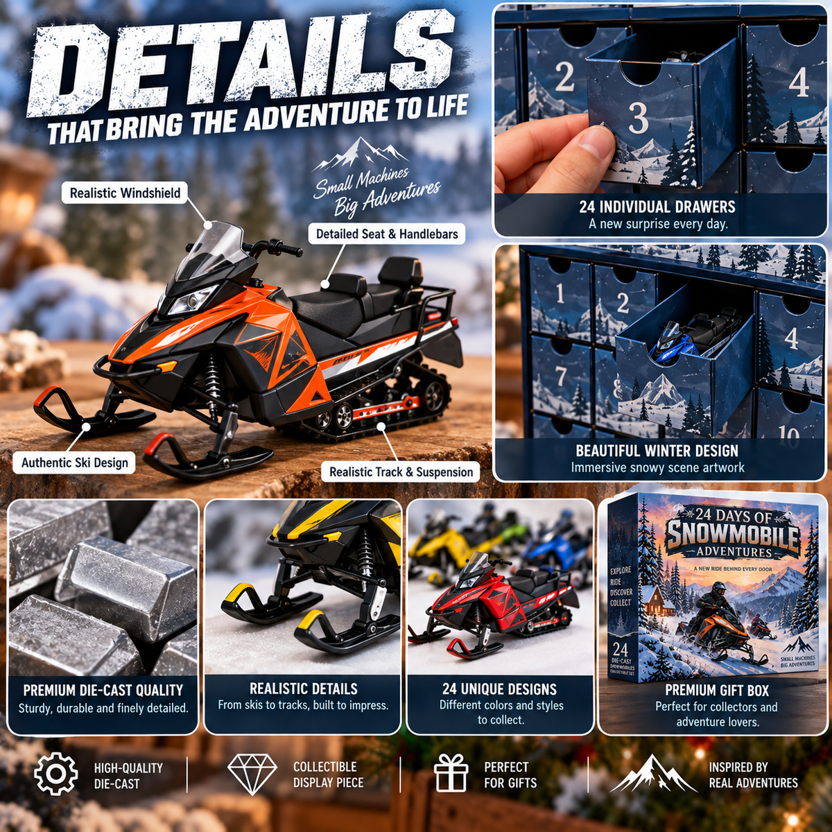 ❄️ Ready to Conquer the Snow?! 🏔️ 2026 Snowmobile Adventures – 24 Days of Winter Thrills & Collectible Rides!
