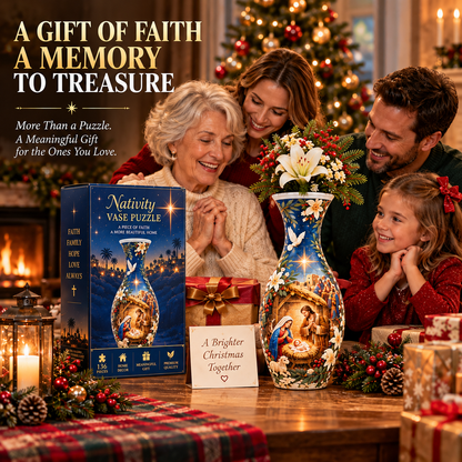 ✨ Ready to Bring the Nativity Story to Life? 🎄 136-Piece 3D Christmas Vase Puzzle