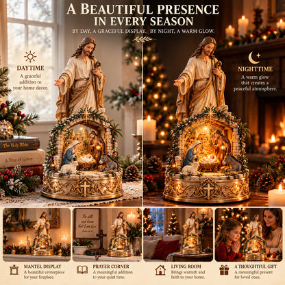 ✨ Let His Light Fill Your Home! ✝️ The Light of His Love – Illuminated Jesus Nativity Sculpture
