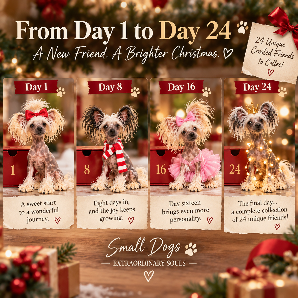 24 Days of Crested Dogs – 24 Unique Collectible Figurines Christmas Advent Calendar