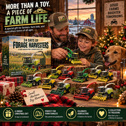 🚜 24 Days of Forage Harvesters Advent Calendar – 24 Unique Self-Propelled Forage Harvester Models, Christmas Gift for Farmers & Farm Machinery Lovers