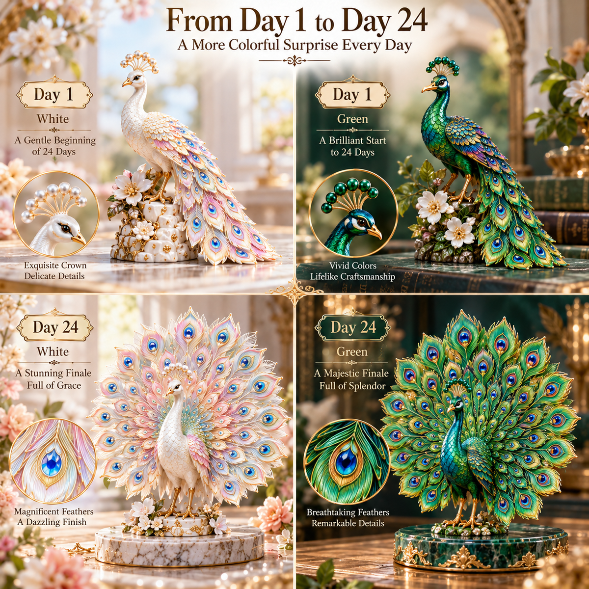 🦚 Ready to Unwrap a Little Elegance? ✨ 2026 Peacock Advent Calendar – 24 Days of Beauty, Wonder & Collectible Surprises!