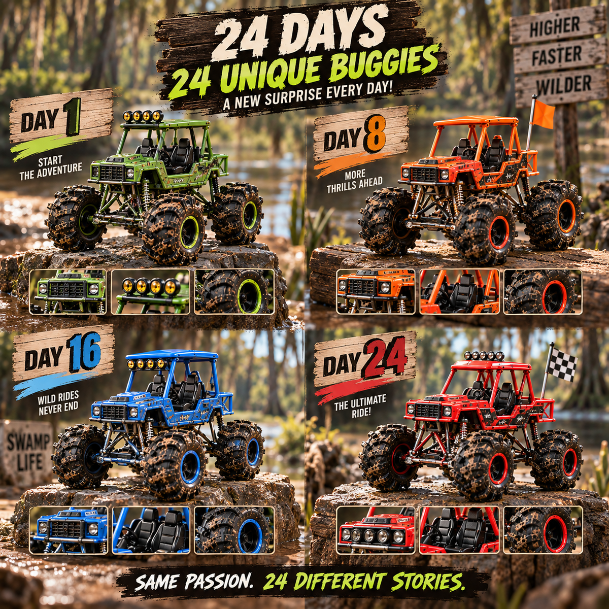🔥 Born to Get Muddy?! 🏁 2026 Swamp Racers Advent Calendar – 24 Days of Wild Off-Road Adventures!