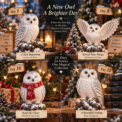 24 Days of Snowy Owls – Christmas Advent Calendar with 24 Unique Collectible Owl Figurines