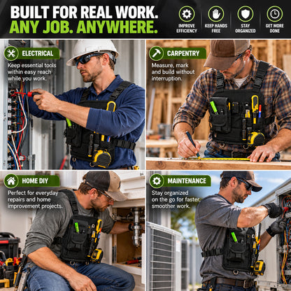 🔥 Tired of Searching for Your Tools?! 🛠️ Hands-Free Chest Tool Organizer – Work Smarter, Keep Tools Closer!