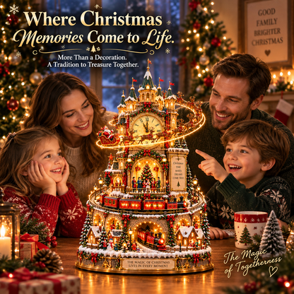 ✨ Ready to Bring Christmas Magic Home? 🎅 2026 Midnight Christmas Magic Clock – A Glowing World of Santa, Reindeer & Trains!