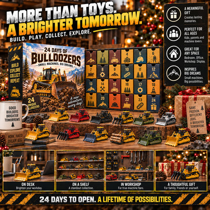 24 Days of Bulldozers – Little Machines, Big Adventures! 🚜🎄 Christmas Advent Calendar