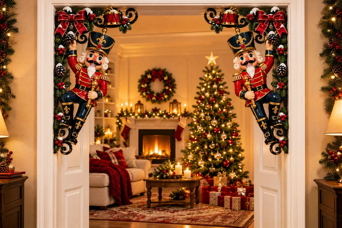 🎄 Who’s Climbing Your Doorway?! 🎁 2026 Christmas Nutcracker Corner Decor – A Little Holiday Magic in Every Corner!