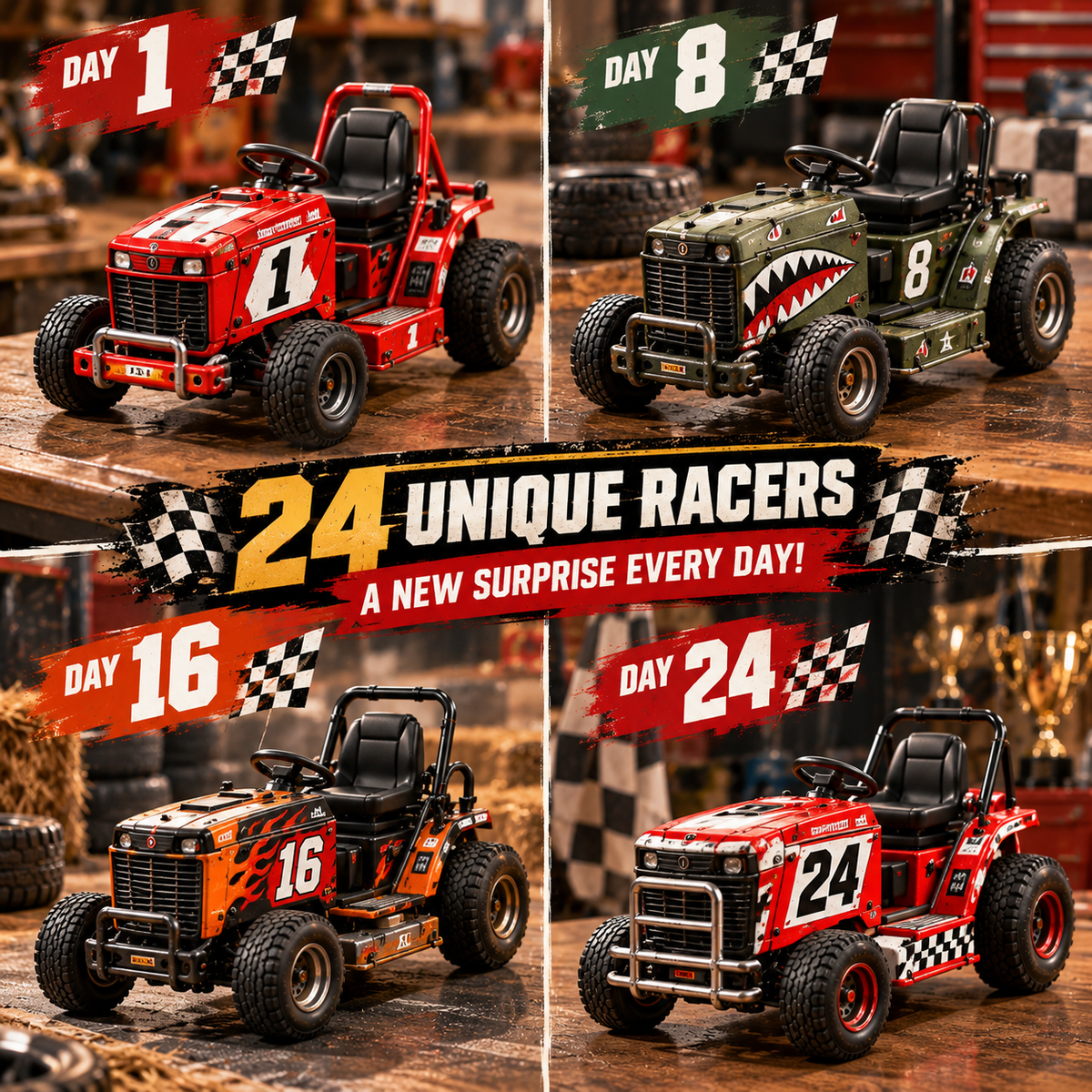 🔥 Who Says Lawn Mowers Can't Race?! 🏁 2026 Lawn Mower Racers Advent Calendar – 24 Days of Backyard Racing Madness!
