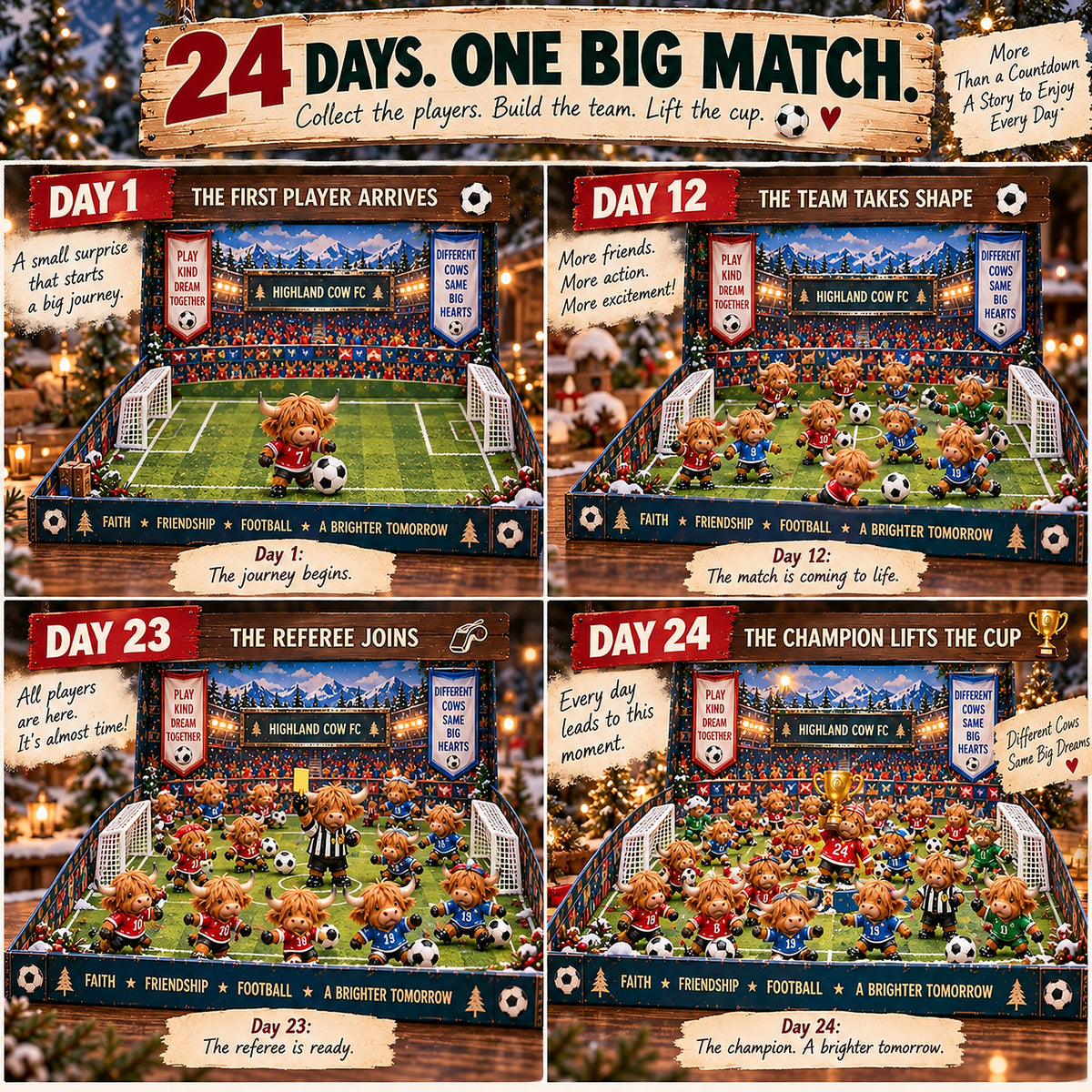 🔥LAST DAY 50% OFF ！！⚽ 24 Days. One Big Match. One Unforgettable Highland Cow Team. 🐮🏆