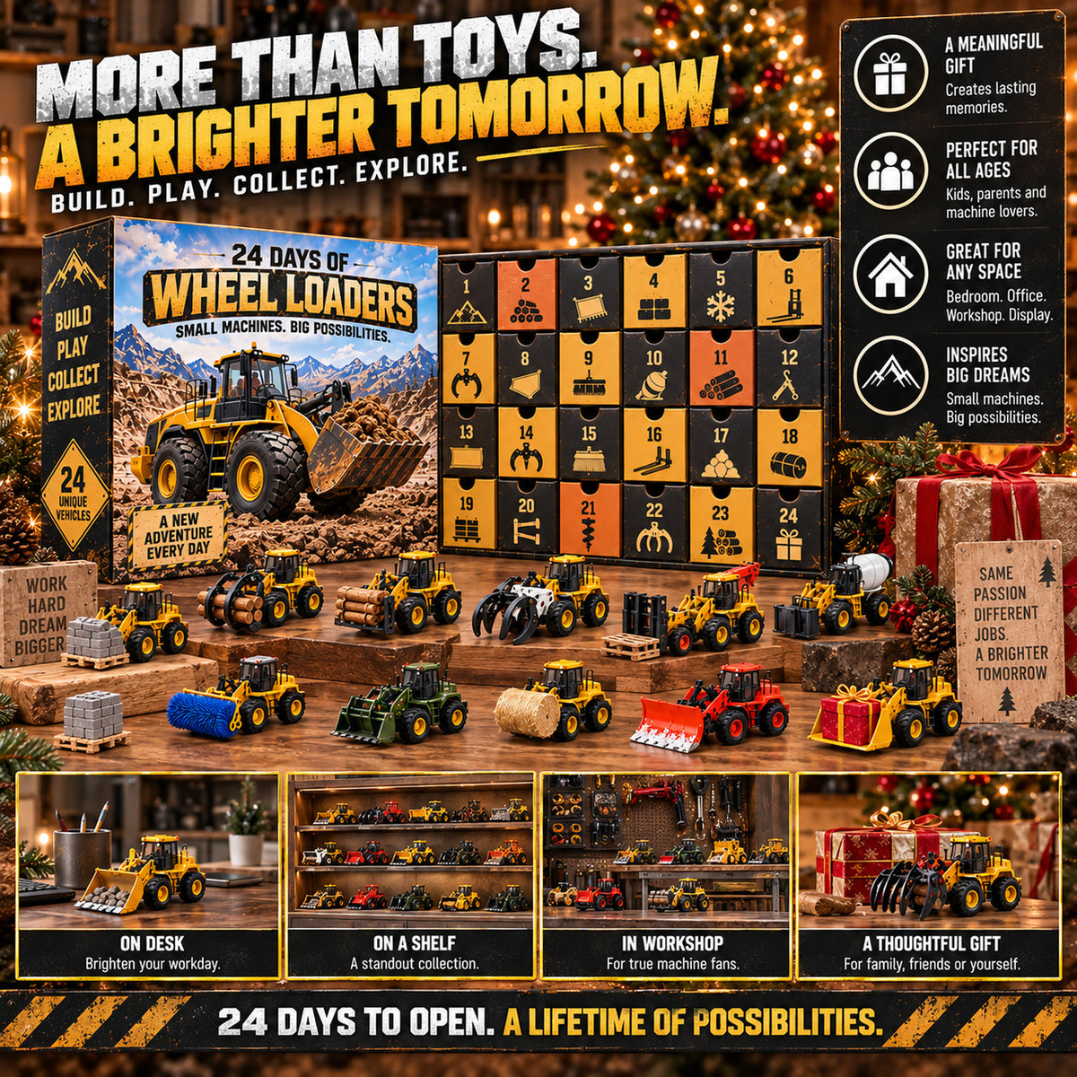 24 Days of Wheel Loaders – Construction Vehicle Christmas Advent Calendar 🚜🎄