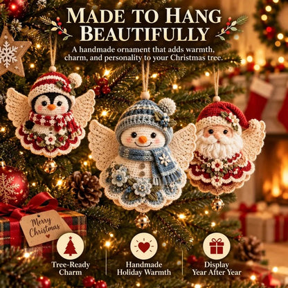 🎄 5 Christmas Angels™ — Cozy Crochet-Style Tree Ornaments