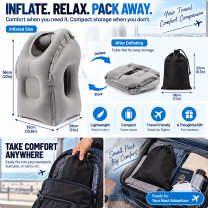 ✈️ Inflatable Travel Pillow – A More Comfortable Way to Rest on Long Flights