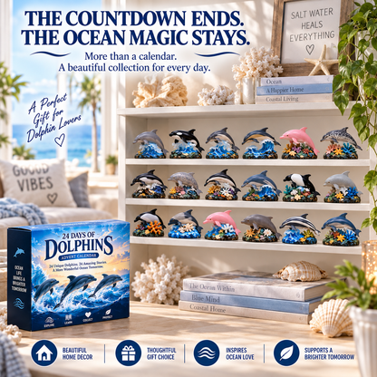 🐬24 Days of Dolphins Advent Calendar – 24 Unique Ocean Animal Figurines & Collectibles