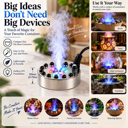 LED Ultrasonic Mist Maker – Colorful Fog Fountain for Home Décor, Halloween & DIY Water Features