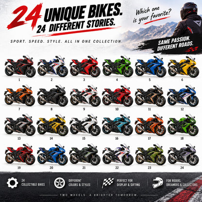 24 Days of Sport Bikes – Mini Motorcycle Advent Calendar | 24 Collectible Racing Bikes for Motorcycle Lovers