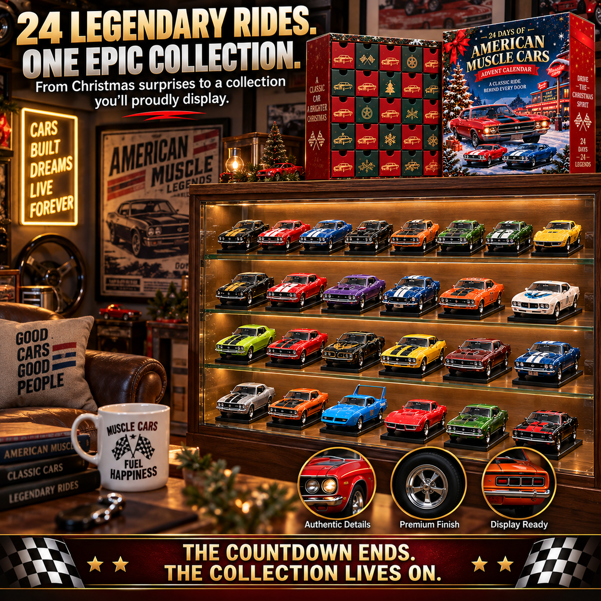 🏁 Ready to Rev Up Christmas?! 🚗 2026 American Muscle Cars Advent Calendar