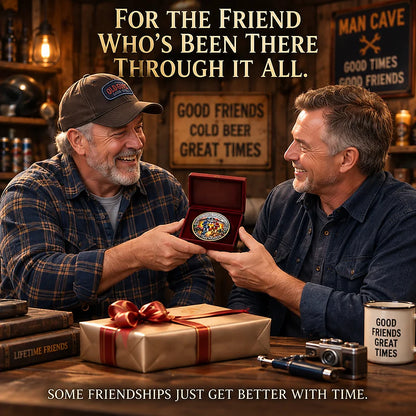 Old Bastards Friendship Club Coin – Funny Keepsake Gift for Lifelong Friends 🍻