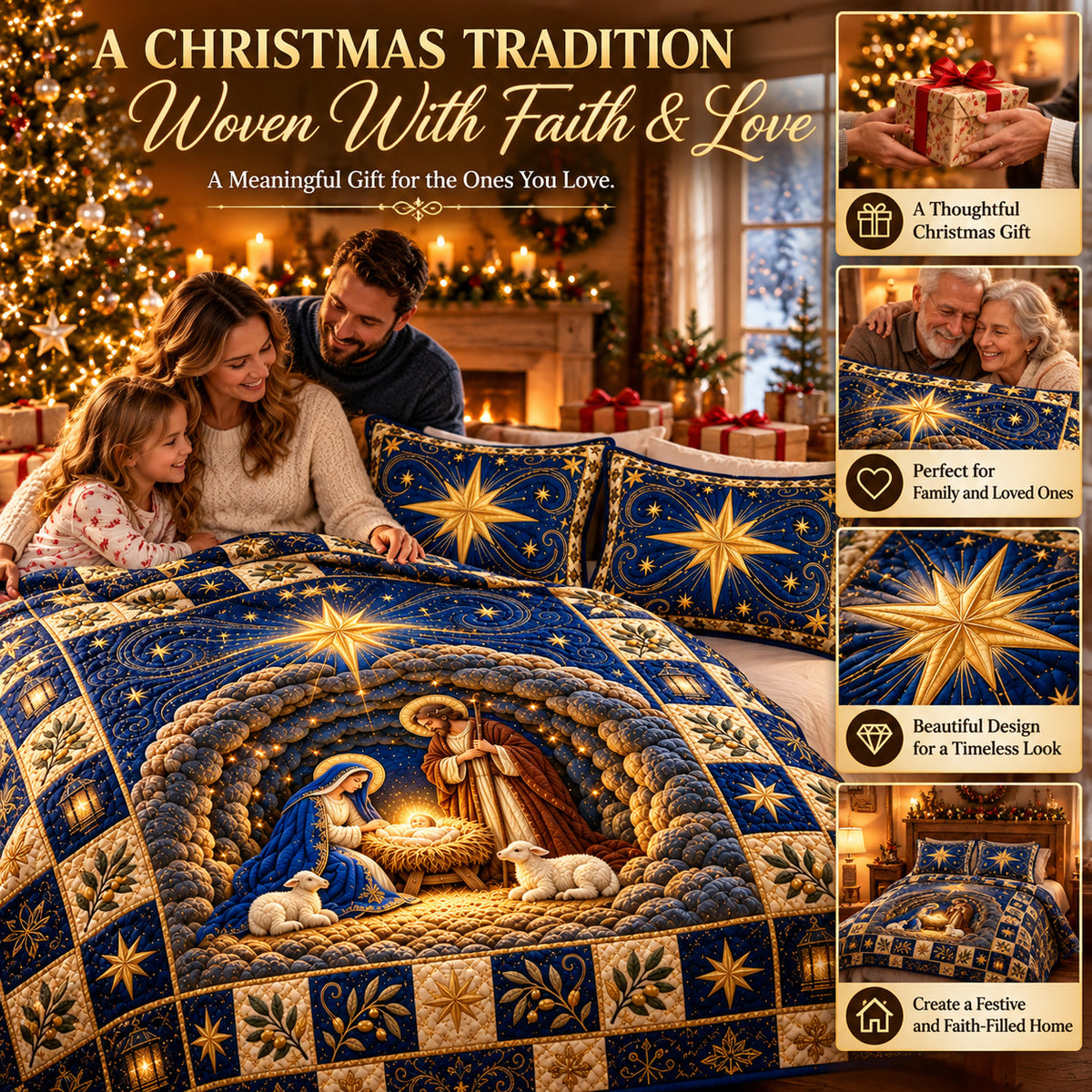 ✨ Bring the Holy Night Home! ⭐ One Holy Night Nativity Bedding Set – Sleep Beneath the Star of Bethlehem!