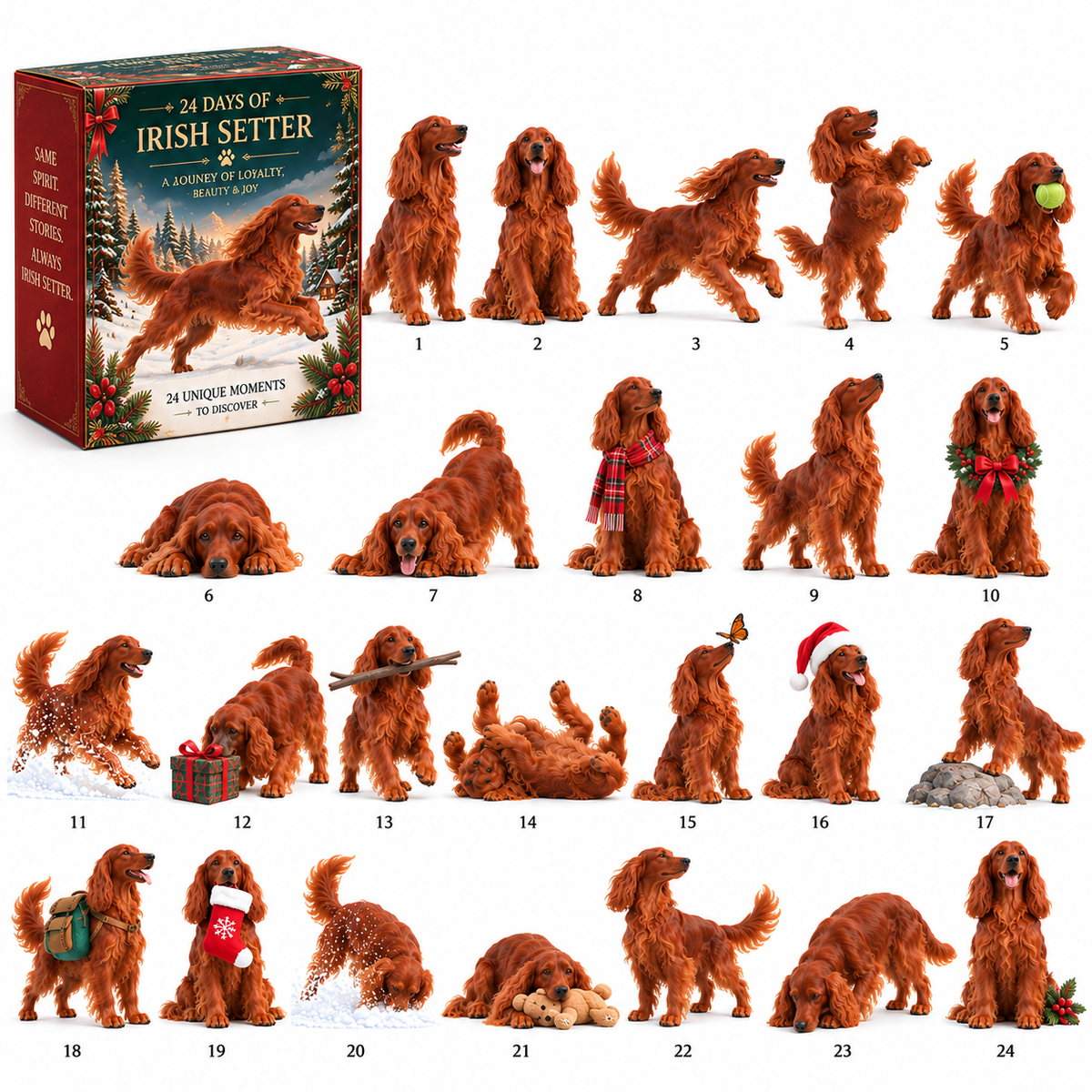 ❤️🐾24 Days of Irish Setter Spirit — Run Wild. Come Home. Repeat