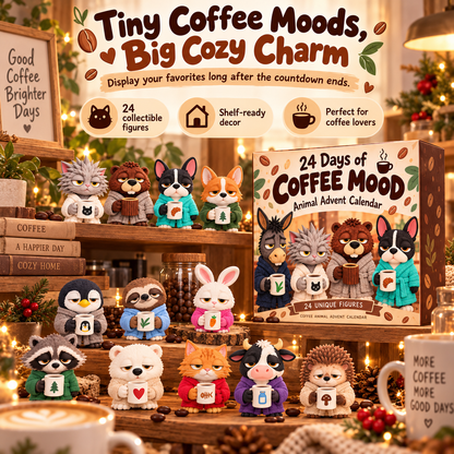 ☕ Coffee First, Everything Else Later?! 😂 Coffee Mood Animal Advent Calendar – 24 Days of Sleepy Surprises!