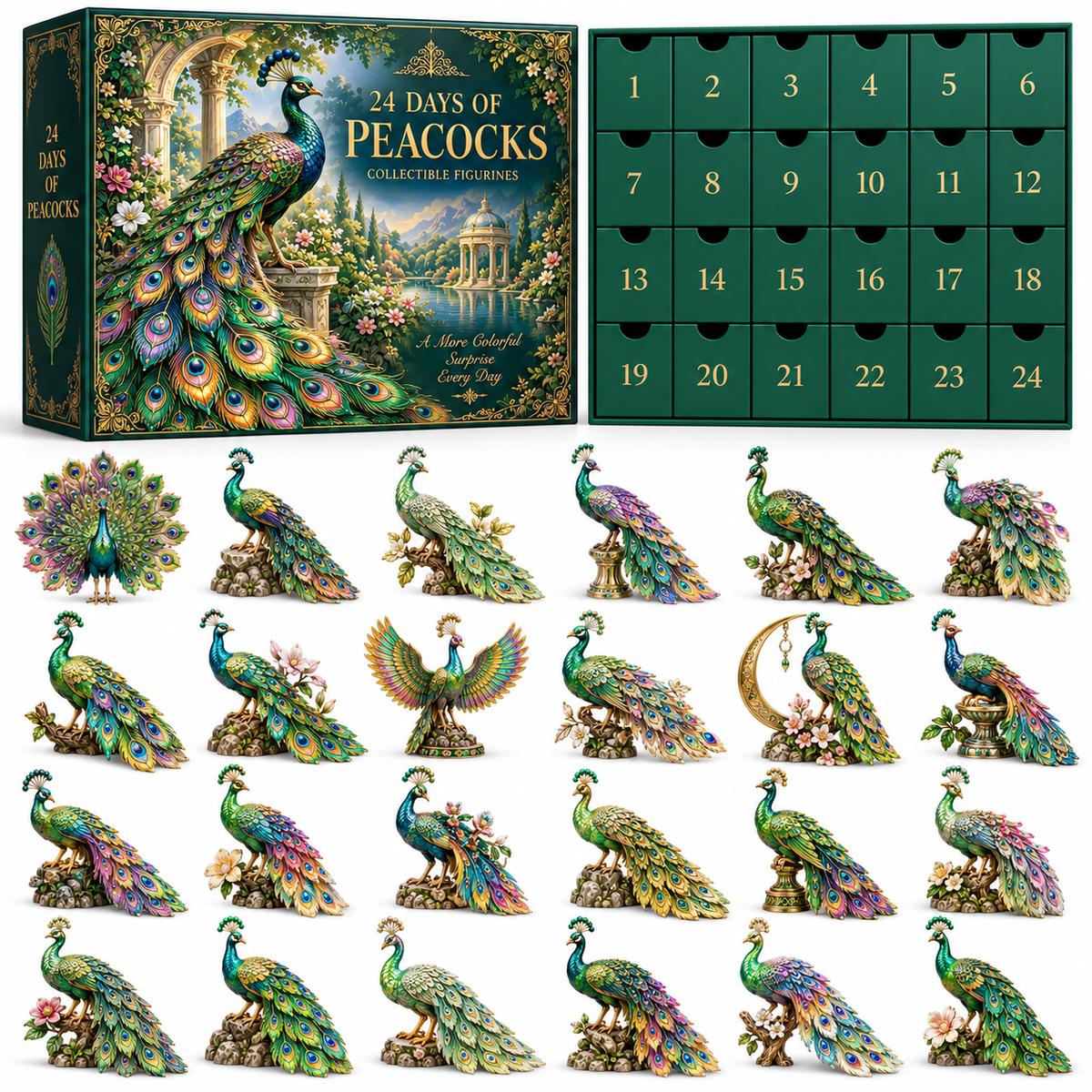 🦚 Ready to Unwrap a Little Elegance? ✨ 2026 Peacock Advent Calendar – 24 Days of Beauty, Wonder & Collectible Surprises!