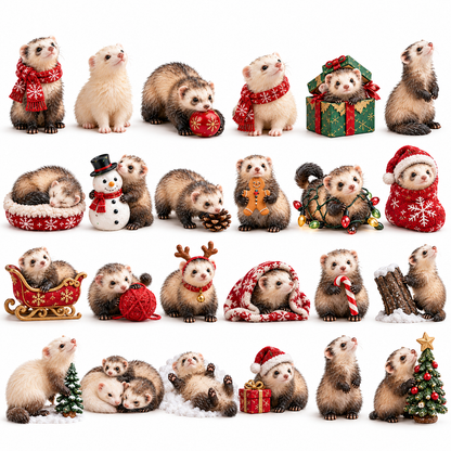 🎄🐾 24 Days of Ferret Christmas Advent Calendar 🎁 – The Perfect Gift for Ferret Lovers ❤️