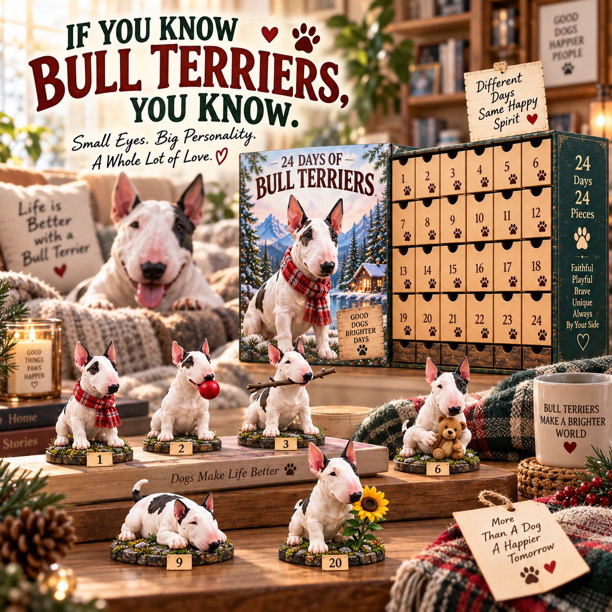 Bull Terrier advent calendar daily surprise