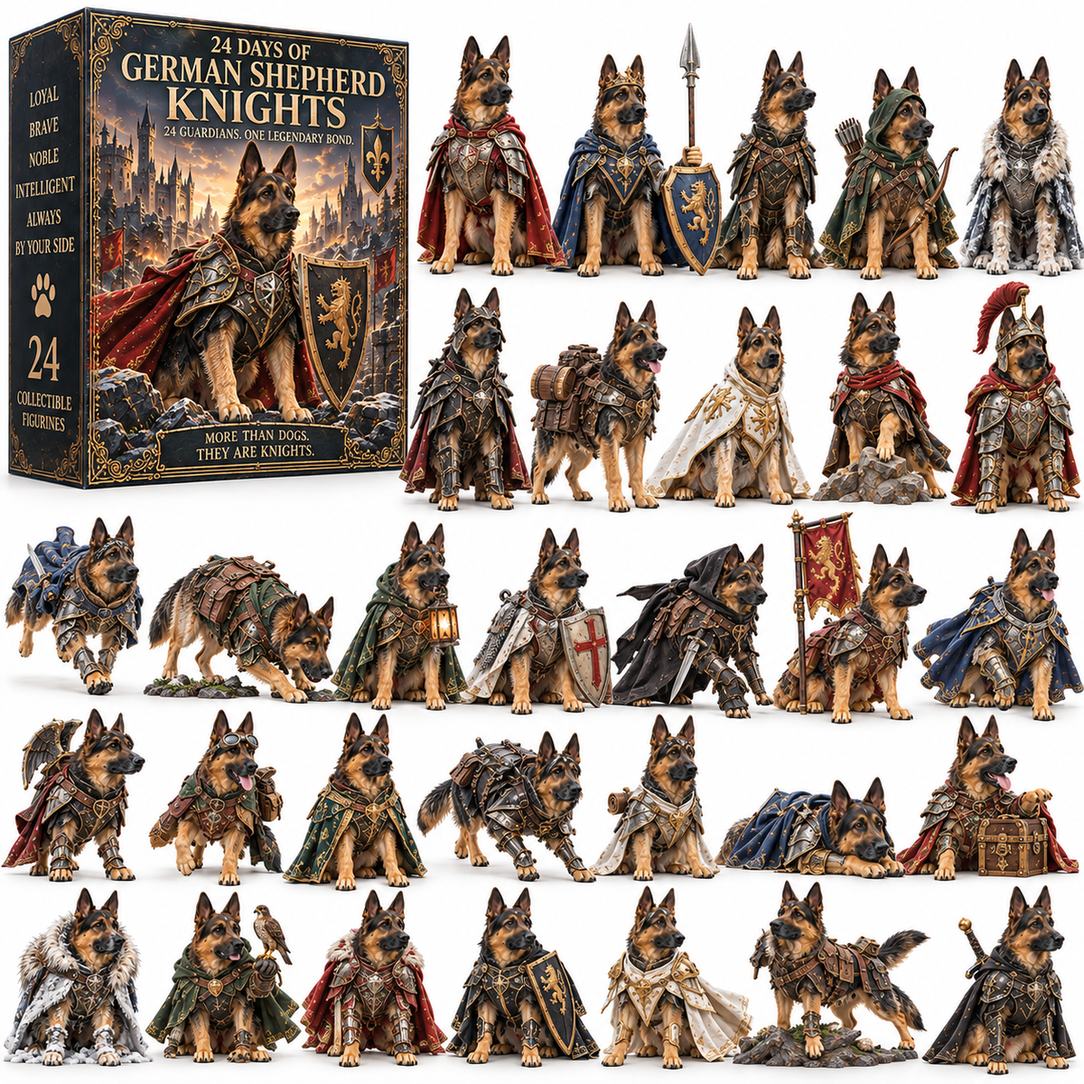 24 Days of German Shepherd Knights — 24 Loyal Guardians, One Unbreakable Bond. 🐾❤️