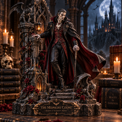 🦇 The Midnight Count — Gothic Vampire Lord Collectible Statue | Dark Fantasy Desk Décor 🖤