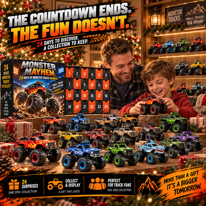 🏁 24 Days of Monster Mayhem – Monster Truck Christmas Advent Calendar | 24 Unique Collectible Trucks