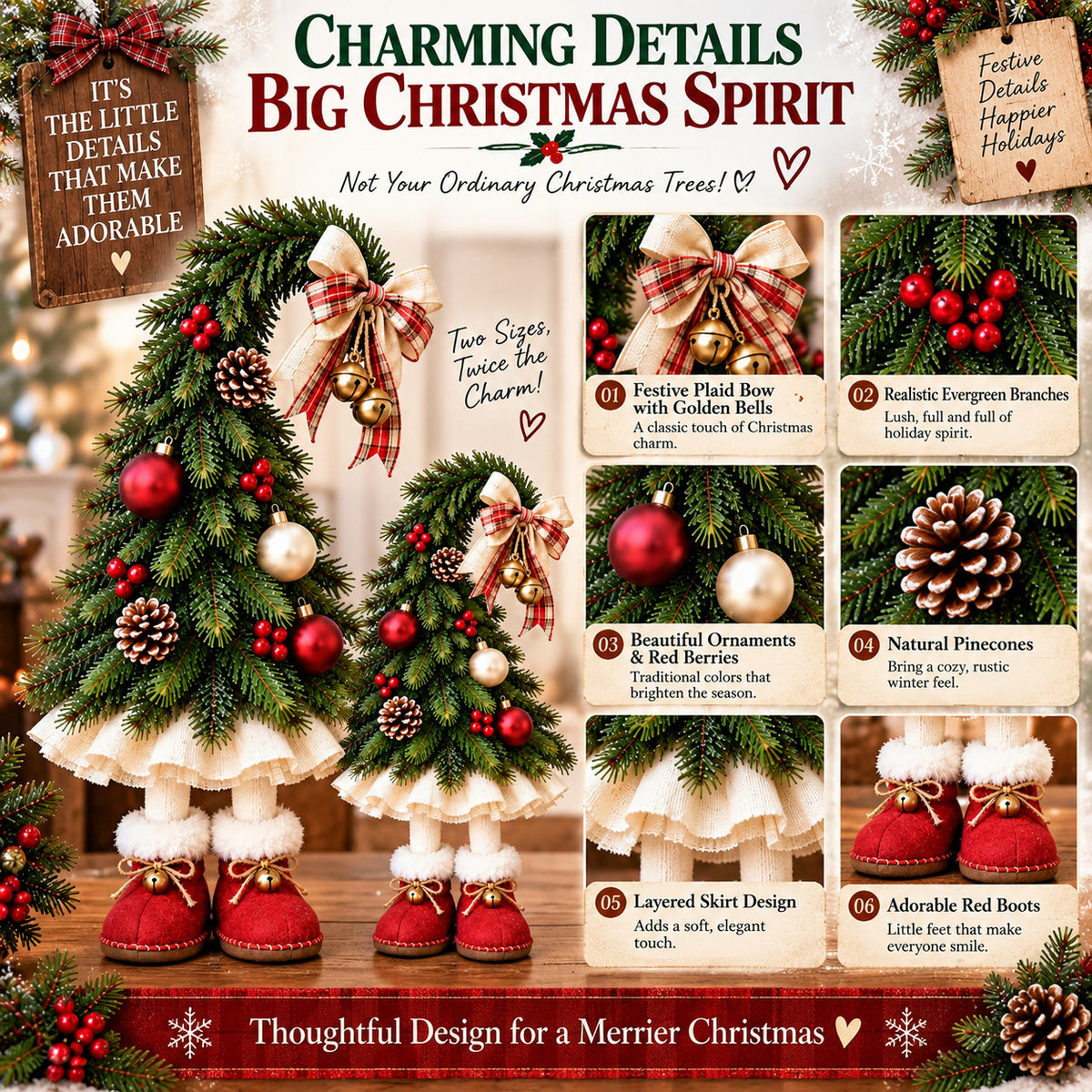 🎄 Who Says Christmas Trees Can't Walk?! ❤️ Christmas Tree Gnomes – Little Boots, Big Holiday Smiles!
