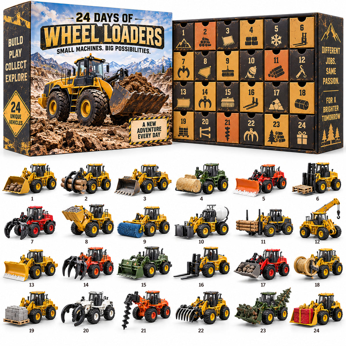 24 Days of Wheel Loaders – Construction Vehicle Christmas Advent Calendar 🚜🎄