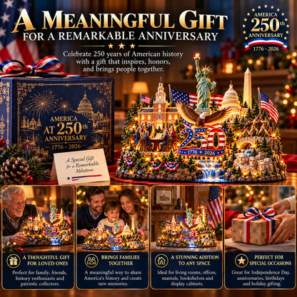 US Celebrate 250 Years of America! ✨ 1776–2026 Illuminated Anniversary Keepsake
