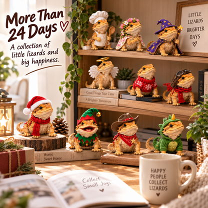 24 Days of Bearded Dragon – 24 Unique Miniature Figurines | Christmas Collectible Gift Set