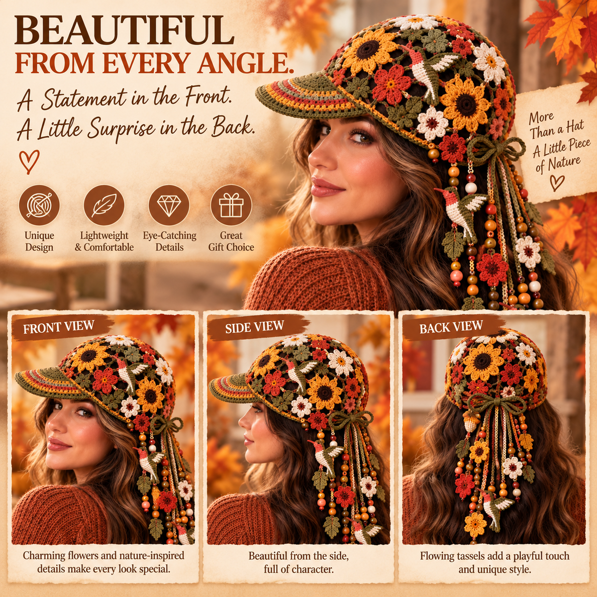 🍂 Ready to Wear a Little Autumn Magic? 🌻 4 Nature-Inspired Styles – Beautiful Details, Endless Fall Charm!