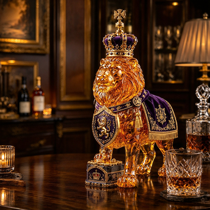 👑 More Than a Decanter, It's a Royal Masterpiece! 🦁 Crowned Lion Whiskey Decanter – A Timeless Collector's Treasure!