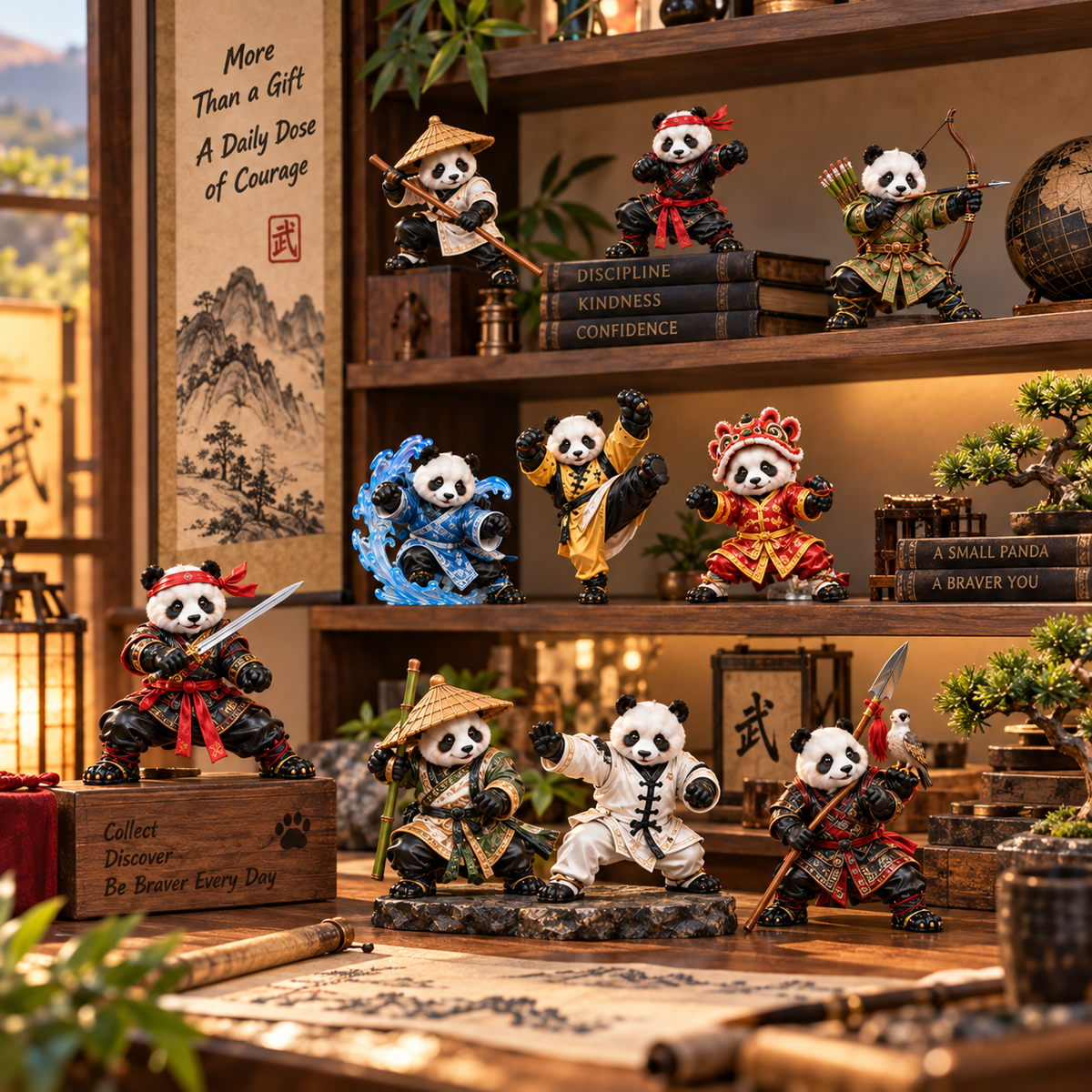 Martial Arts Panda Warrior Advent Calendar – 24 Unique Kung Fu Panda Figurines
