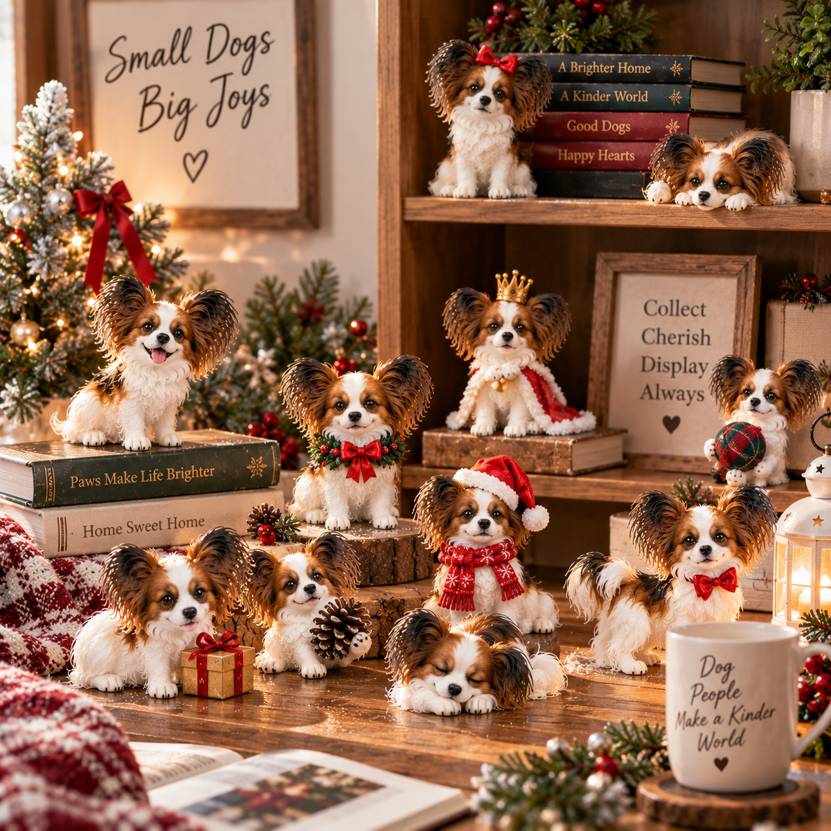 24 Days of Papillon – Christmas Advent Calendar with 24 Unique Collectible Dog Figurines