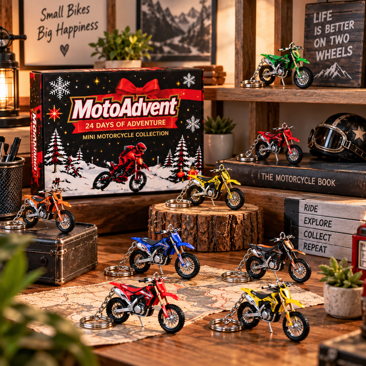 24 Days of Motocross – 24 Mini Dirt Bike Keychains Christmas Advent Calendar