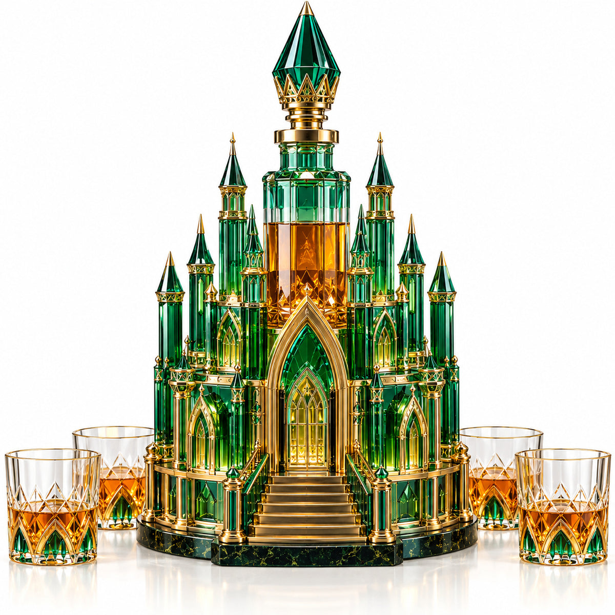 ✨ A City of Emeralds in Every Pour! — Crystal Citadel Light-Up Decanter