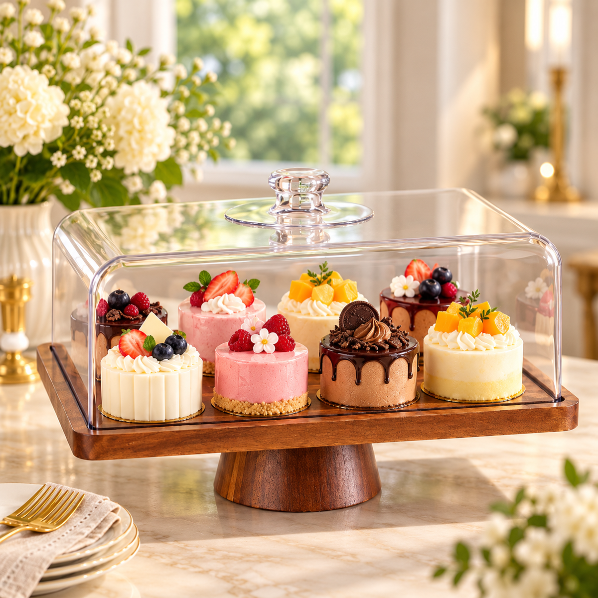 🥂 🍰The All-in-One Hosting Essential — Cake Stand, Serving Tray & Drink Dispenser