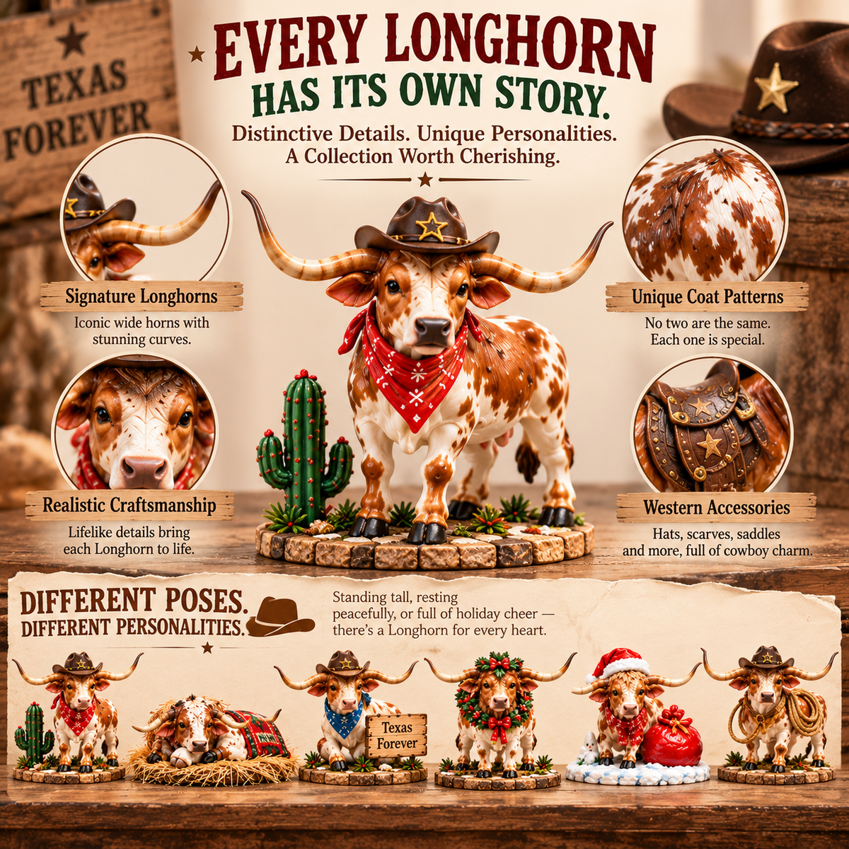 🤠⭐ More Than Christmas — 24 Texas Longhorn Collectibles for Every Cowboy Heart