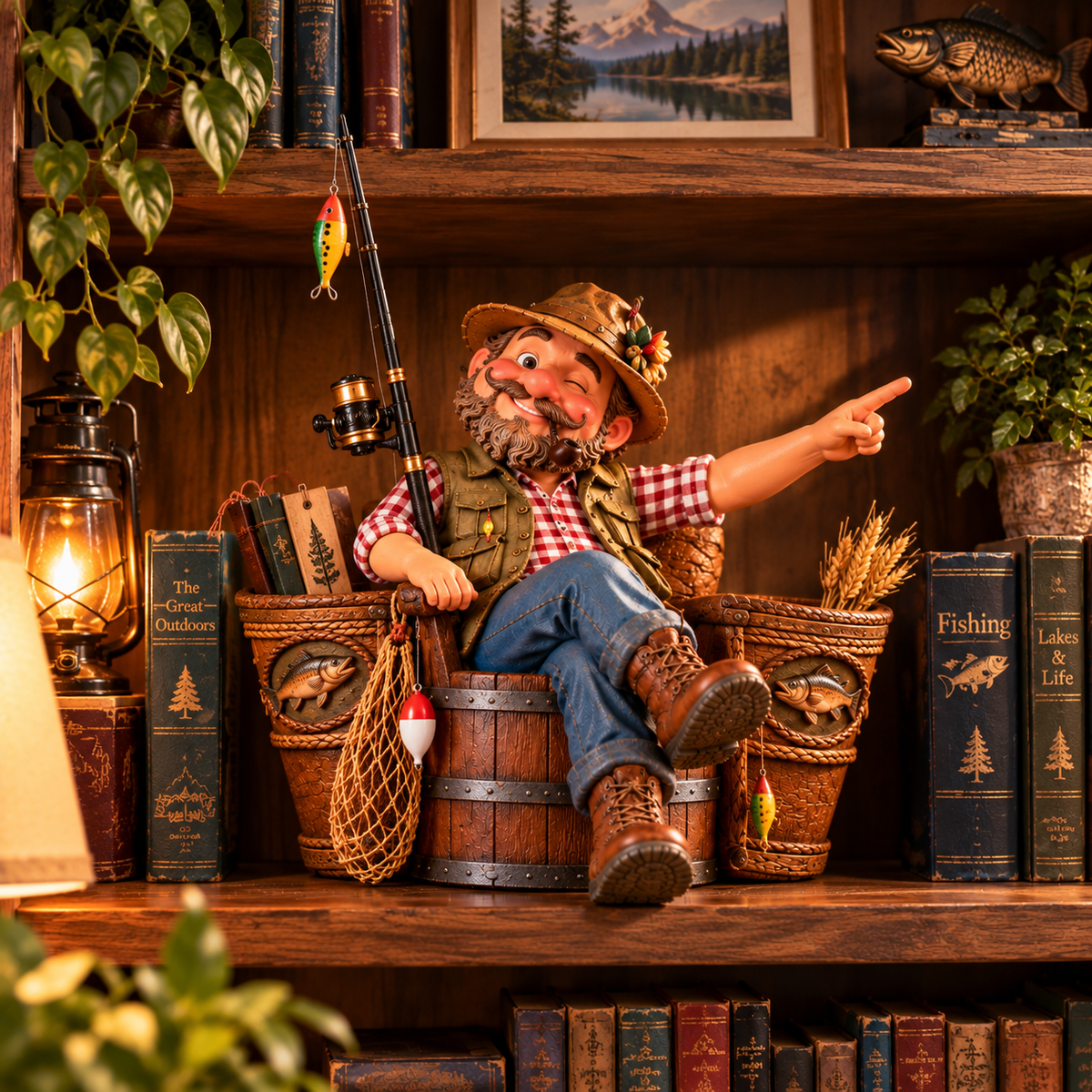 😂 Who Knew Getting Organized Could Be This Fun?! 🎣 – Fisherman Storage & Collectible Decor