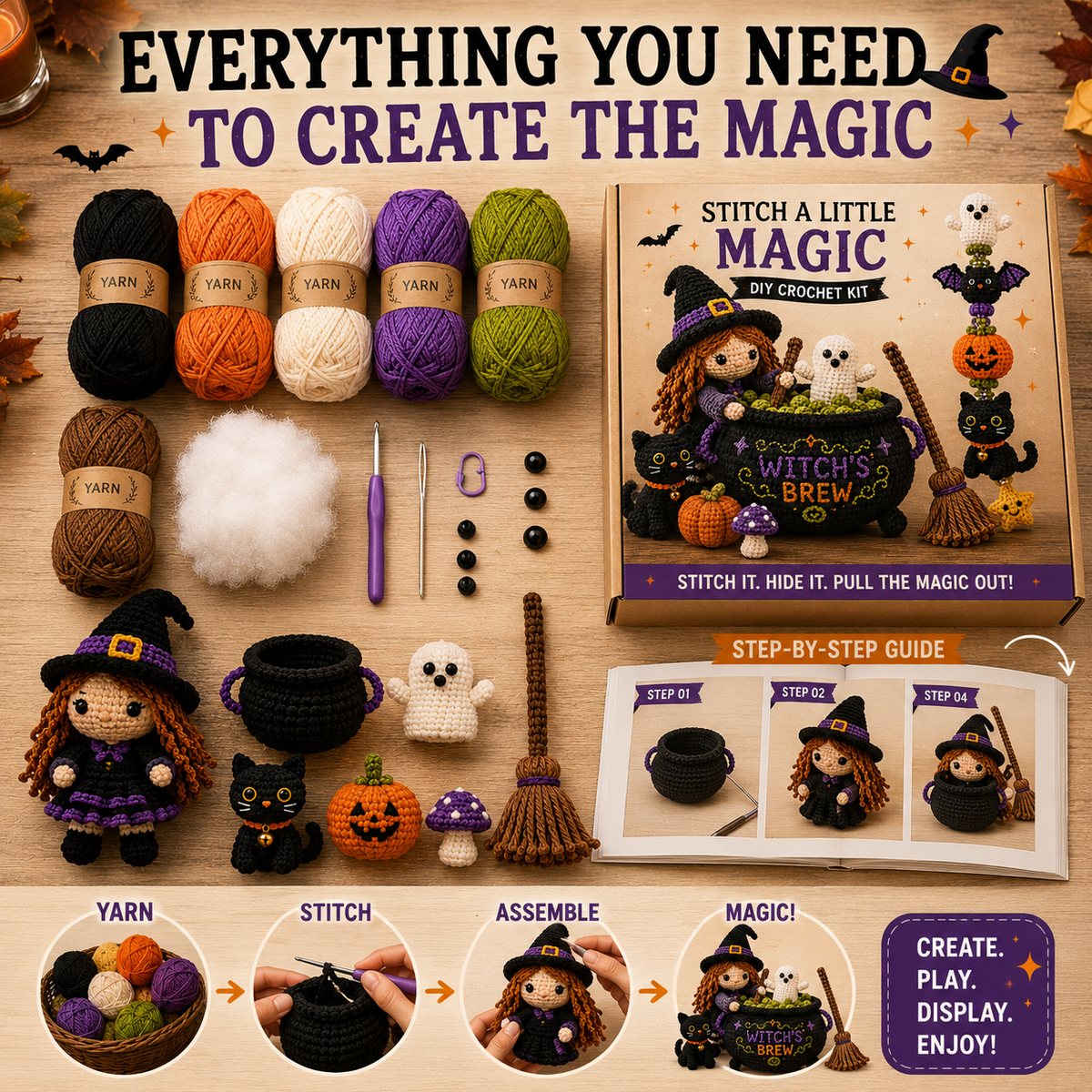 🎃 Stitch a Little Magic – Halloween Witch’s Brew DIY Crochet Kit