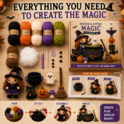 🎃 Stitch a Little Magic – Halloween Witch’s Brew DIY Crochet Kit
